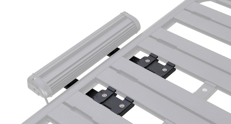 Rhino-Rack Pioneer LED and Spot Light Bracket Kit (Part RHR43156) – Strong Powder Coated Steel Mounting Solution for Rhino-Rack Pioneer Range