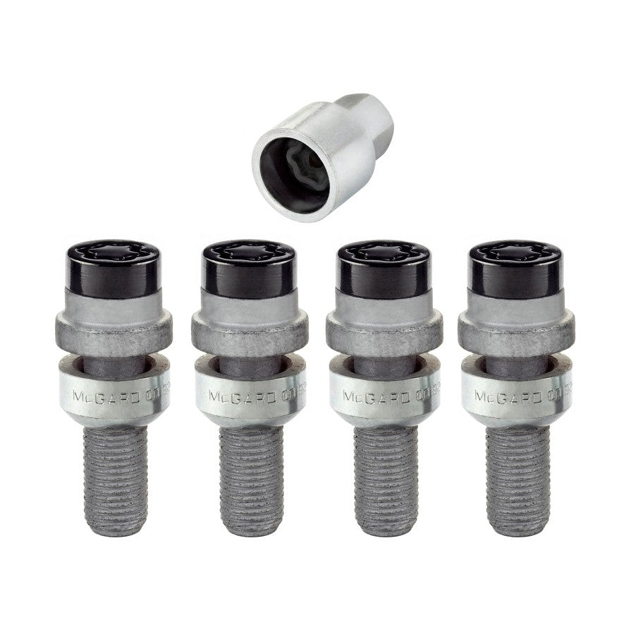 McGard Wheel Lock Bolt Set - Radius Seat, M14 x 1.5, 17mm Hex, Black Finish