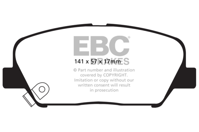 EBC Redstuff Ceramic Low Dust Front Brake Pads for Hyundai Genesis Coupe 2011-2013