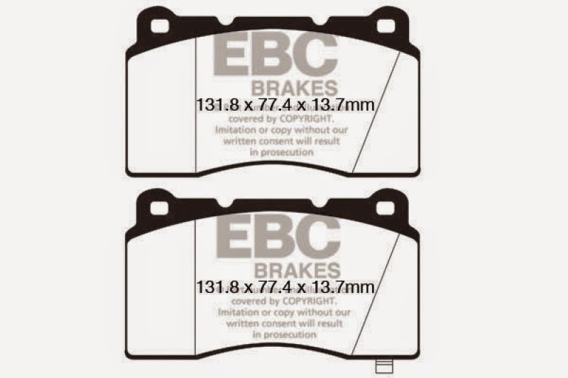 EBC Redstuff Ceramic Low Dust Front Brake Pads for Hyundai Genesis Coupe 2.0 Turbo (2011-2013)