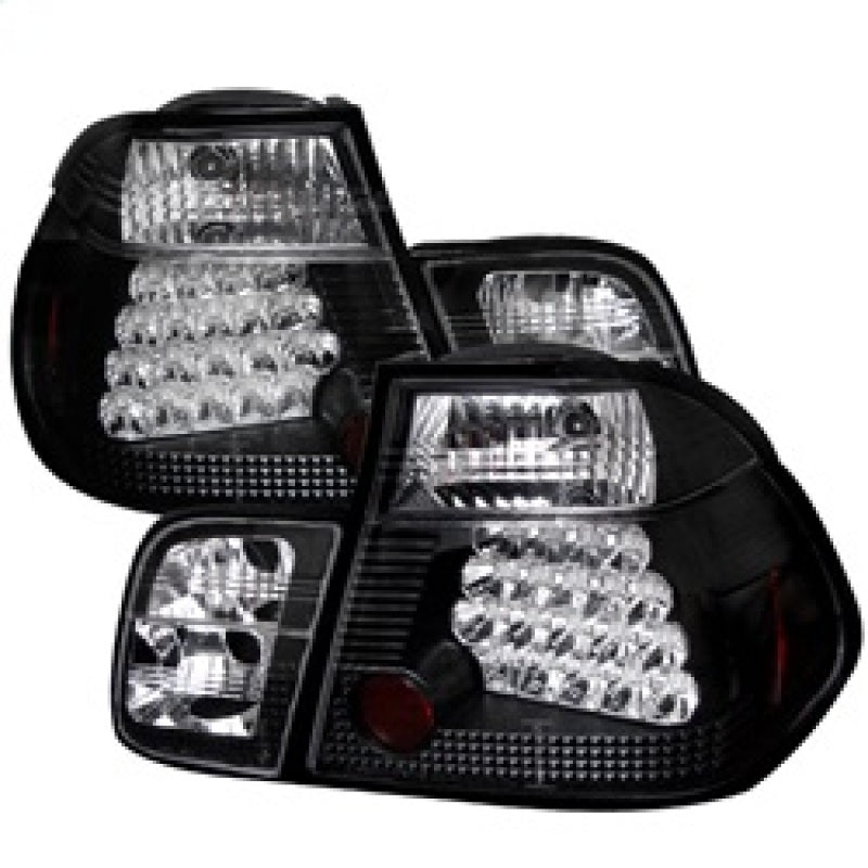 Spyder BMW E46 3-Series 99-01 LED Tail Lights in Black with Stock Bulb Compatibility