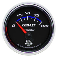 Load image into Gallery viewer, AutoMeter Cobalt 52mm 100 PSI Short Sweep Electric Oil Pressure Gauge for Automotive Monitoring