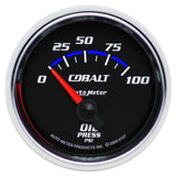 AutoMeter Cobalt 52mm 100 PSI Short Sweep Electric Oil Pressure Gauge for Automotive Monitoring