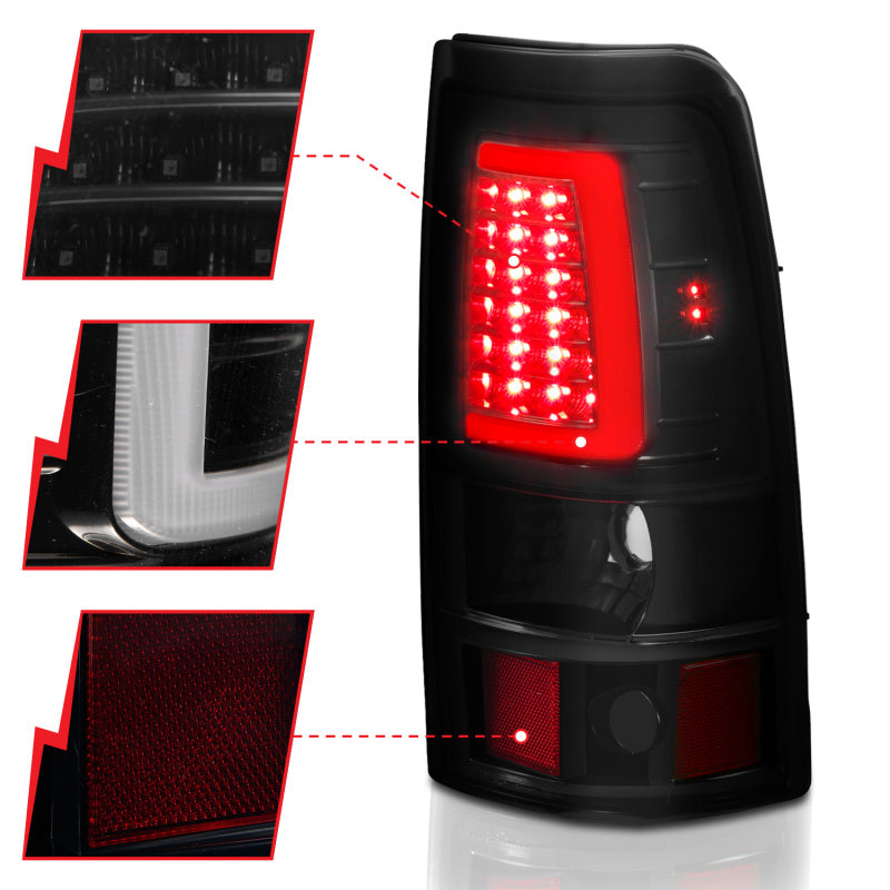 ANZO 2003-2006 Chevy Silverado 1500 LED Taillights with Smoke Lens and Black Housing