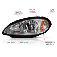 Load image into Gallery viewer, ANZO Crystal Headlight Set for Chrysler PT Cruiser 2001-2005 with Chrome and Amber Housing