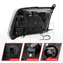 Load image into Gallery viewer, ANZO 09-18 Dodge Ram 1500 Plank Style Projector Headlights with Halo - Black