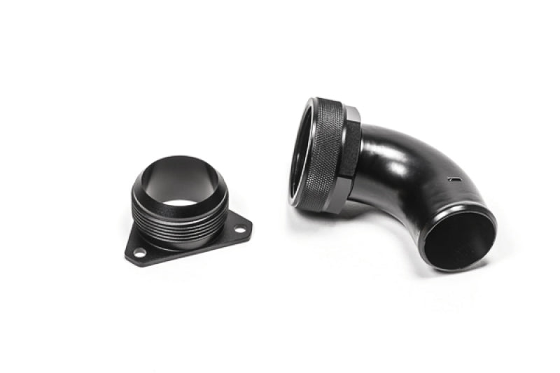 Radium Engineering FCST-X 3-Bolt Remote Mount Fill Neck with 24AN Elbow and 1.5-inch Barb