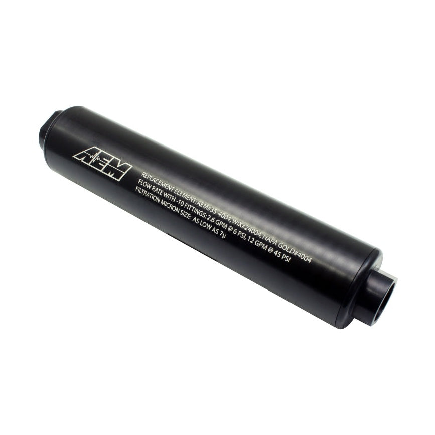 AEM Universal High Flow -10 AN Inline Fuel Filter with Viton Seals