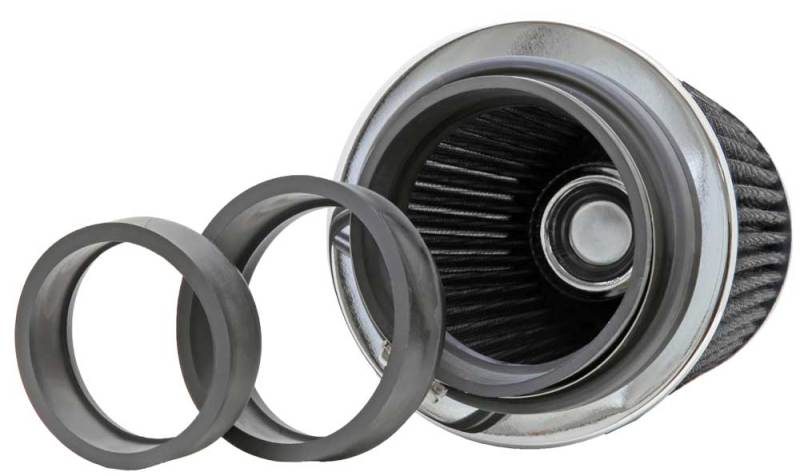 K&N Engineering Universal Chrome Round Tapered Air Filter - 4-Inch Flange ID, 5.5-Inch Height, Fits Multiple Applications