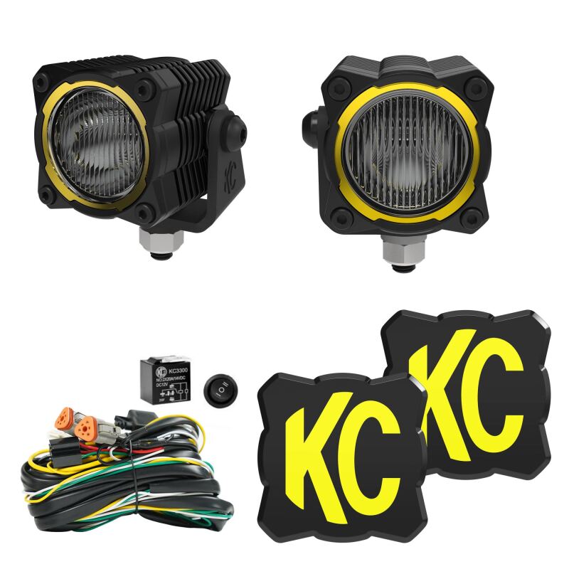 KC HiLiTES FLEX ERA 1 LED Backup Light Kit with Extended Wiring for Enhanced Visibility