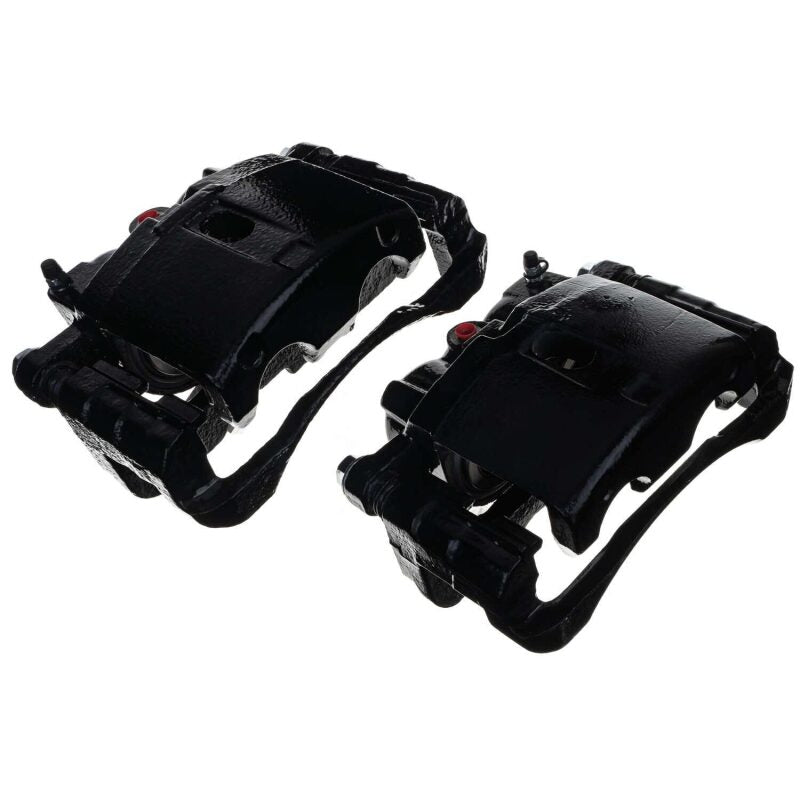PowerStop PSB S4728BLK Powder Coated Brake Calipers for GMC Yukon, Chevrolet Suburban, Avalanche (Pair with Bracket)