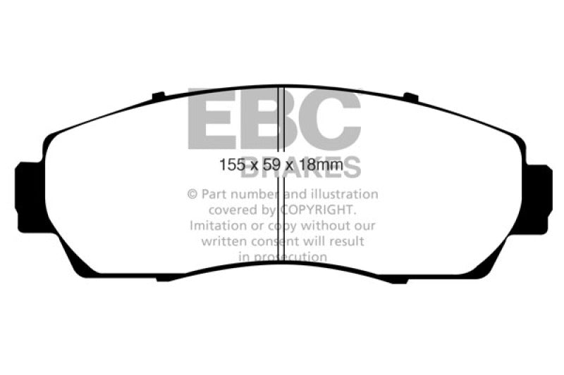 EBC Redstuff Ceramic Low Dust Brake Pads for Acura RDX 2007-2012 and Honda Crosstour