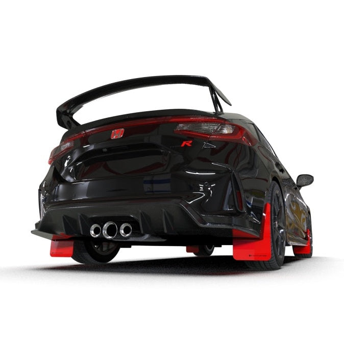 Rally Armor 23-25 Honda Civic Type R Red Mud Flap with Black Logo - Durable Polyurethane Automotive Protection