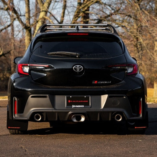 Rally Armor UR Series Black Mud Flaps with Red Logo for Toyota GR Corolla 2023-2025