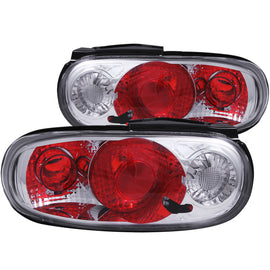 ANZO 1990-1997 Mazda Miata Tail Light Assembly with Clear Lens and Chrome Housing - Pair