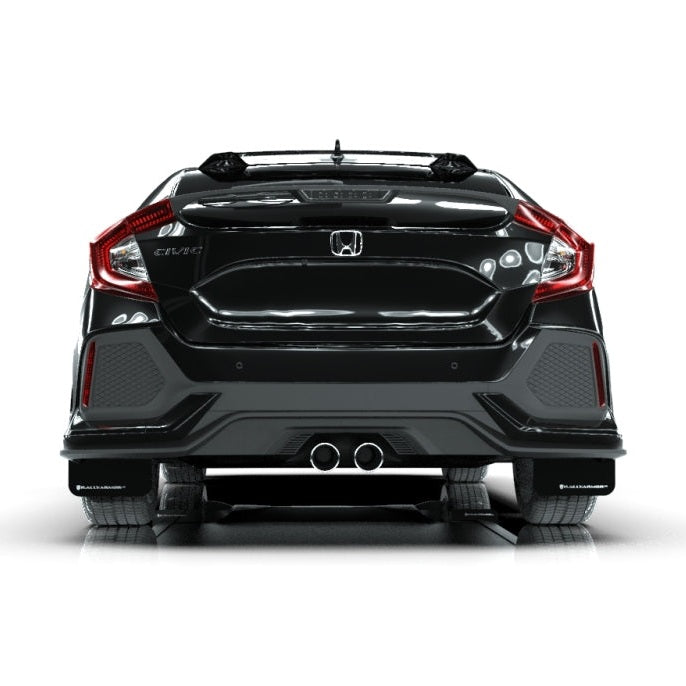 Rally Armor 17-21 Honda Civic UR Series Black and White Logo Mud Flaps