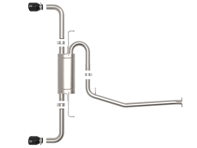 aFe Power Takeda 2-1/4 Inch to 2-1/2 Inch Stainless Steel Cat-Back Exhaust System with Black Tips for Toyota RAV4 2019-2020