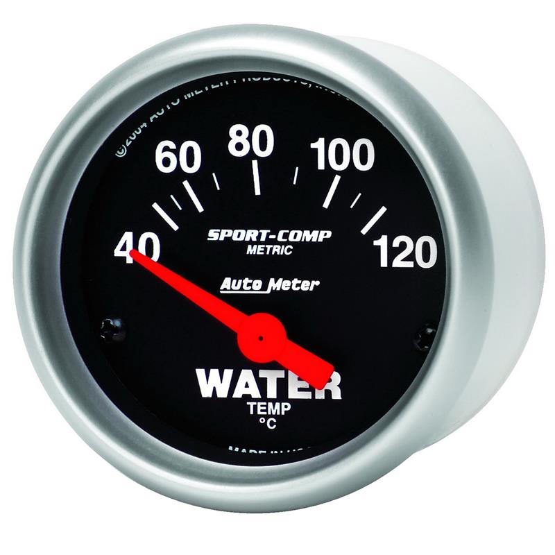 AutoMeter Sport-Comp 52mm Electronic Water Temperature Gauge with Transducer