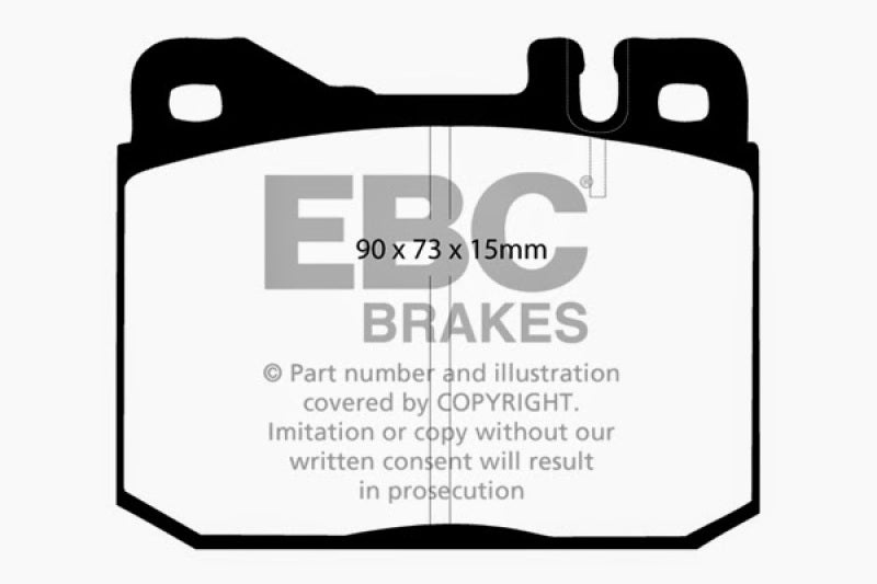 EBC Redstuff Ceramic Low Dust Front Brake Pads for Mercedes-Benz 230 and 240D (Part No. EBCDP3261C)
