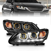 Load image into Gallery viewer, ANZO 2013-2015 Honda Accord 4-Door Projector Headlights with U-Bar, Black Housing and Clear Lens