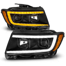 Load image into Gallery viewer, ANZO 11-13 Jeep Grand Cherokee Projector Headlights with Light Bar Switchback, Black Housing