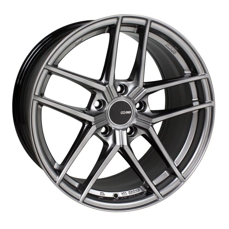 Enkei TY5 19x8.5 Inch Hyper Silver Alloy Wheel with 5x114.3 Bolt Pattern and 35mm Offset