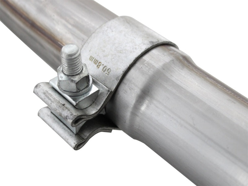 aFe Power Twisted Steel Y-Pipe for 2012-2018 Jeep Wrangler V6 3.6L - 2.5 Inch Stainless Steel Mandrel-Bent Exhaust Connection