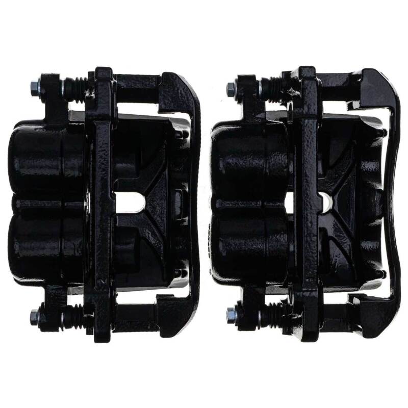 PowerStop PSB S4974BLK Powder Coated Brake Calipers for Ford F-150 (Pair with Brackets)