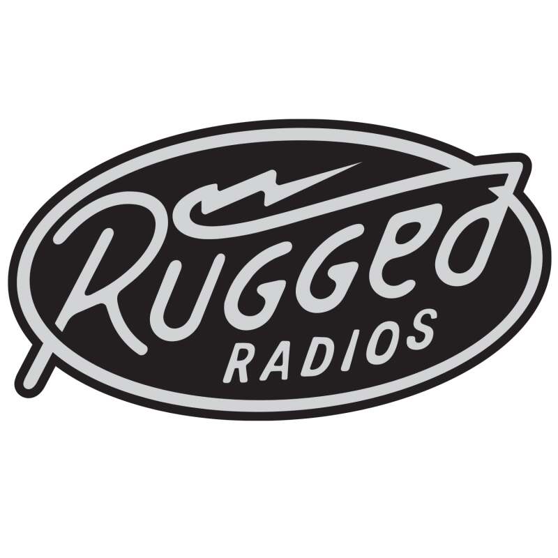 Rugged Radios Bolt Logo Sticker - Durable Automotive Decal for Off-Road Vehicles