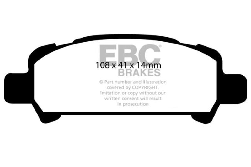 EBC Yellowstuff Rear Brake Pads for Subaru Legacy and Baja 2.5 - Part No. EBCDP41293R