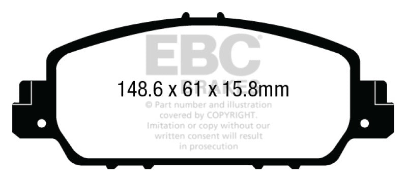 EBC Redstuff Ceramic Low Dust Front Brake Pads for Honda Accord 2013-2015