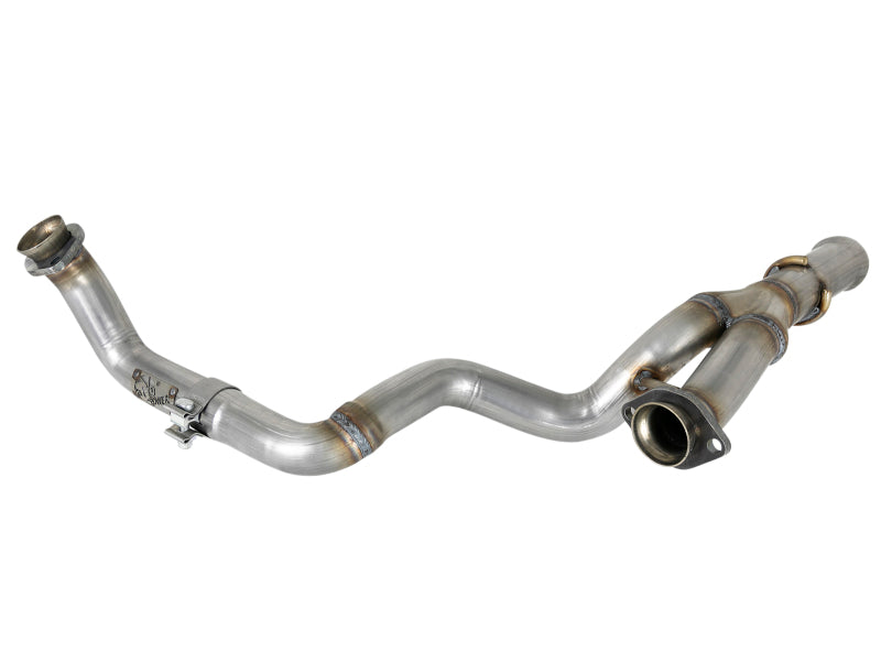 aFe Power Twisted Steel Y-Pipe 2-1/4 inch to 2-1/2 inch 409 Stainless Steel Exhaust for Jeep Wrangler JL & Gladiator JT