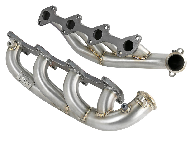 aFe Twisted Steel 1-3/4 to 2 Inch Stainless Steel Headers for 2006-2007 Ford F-250 Super Duty Diesel V8-6.0L
