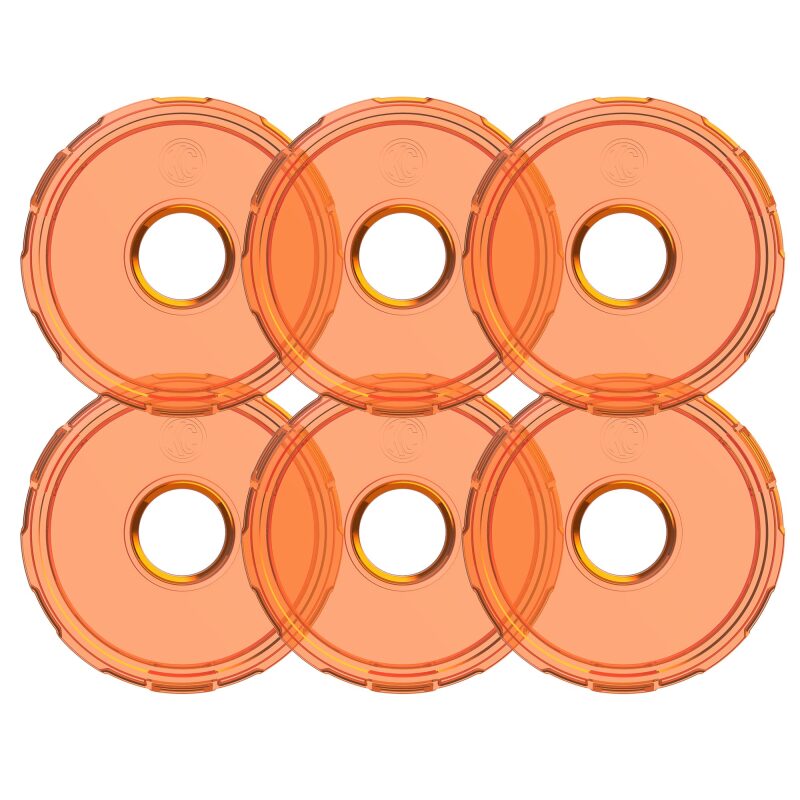 KC HiLiTES Cyclone V2 LED Replacement Lens - Amber - Pack of 6