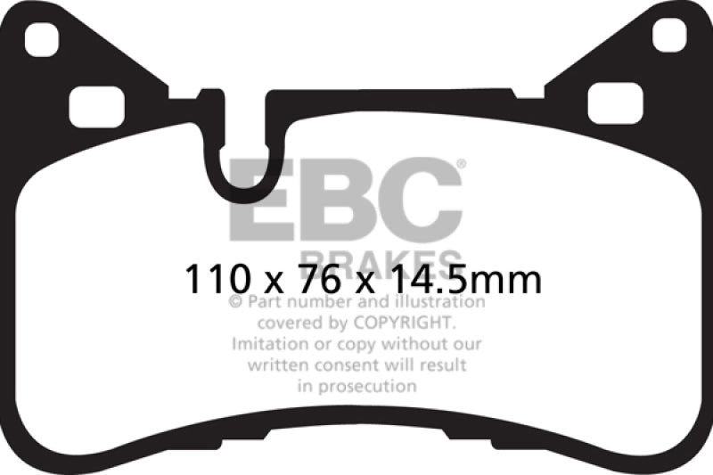 EBC Yellowstuff Rear Brake Pads for Mercedes-Benz C63 AMG (W204) * High-Performance Street and Track Use