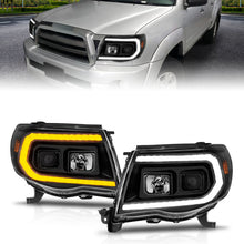 Load image into Gallery viewer, ANZO 05-11 Toyota Tacoma Projector Headlights with Light Bar Switchback in Black Housing