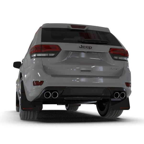 Rally Armor 18-22 Jeep Grand Cherokee SRT Trackhawk Black UR Mud Flap with Red Logo