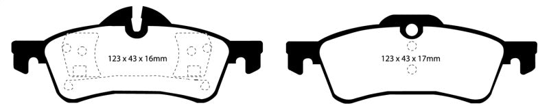 EBC Redstuff Ceramic Low Dust Rear Brake Pads for 2004-2015 Mini Cooper