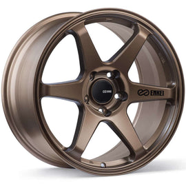 Enkei T6R 18x8.5 Inch Matte Bronze Wheel with 45mm Offset and 5x100 Bolt Pattern, Part Number enk539-885-8045ZP