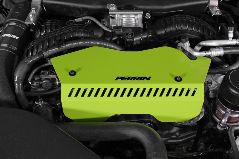 Perrin Performance Neon Yellow Pulley Cover for 2022-2025 Subaru WRX - Tall Version (Without PERRIN AOS)