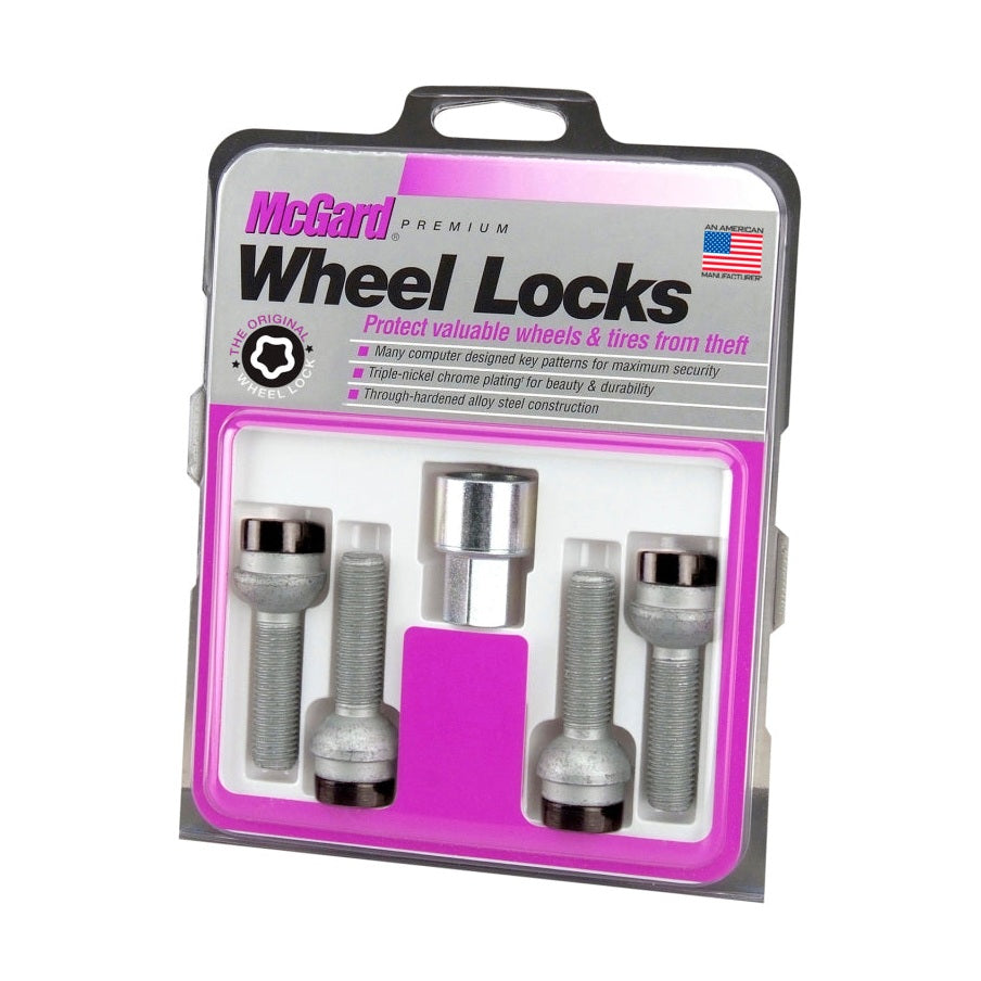 McGard Wheel Lock Bolt Set – Radius Seat, M14 x 1.5 Thread, 17mm Hex, Black Finish