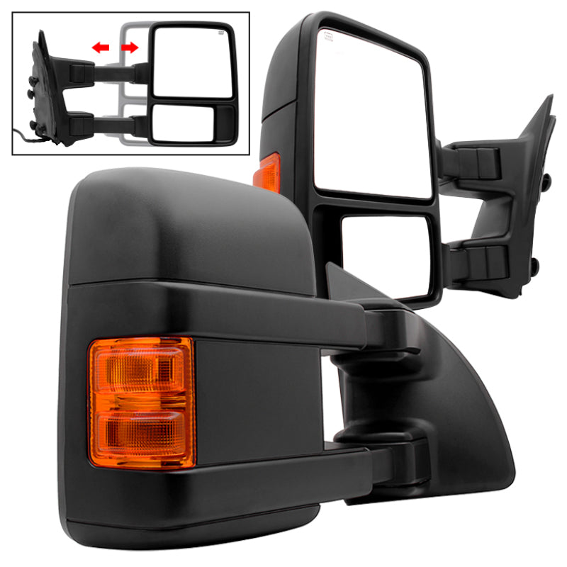 SPYDER xTune G2 Heated Amber Signal Telescoping Side Mirrors for Ford Super Duty 2006-2007