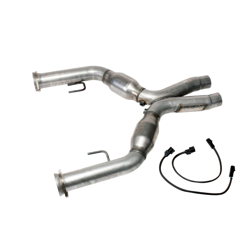 BBK Performance 05-10 Mustang Short Mid X Pipe with Catalytic Converters and 2-3/4 Inch Tubing – Part Number BBK1637