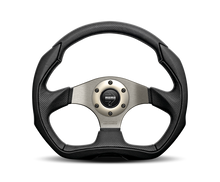Load image into Gallery viewer, MOMO Eagle 350mm Steering Wheel with Black Leather and Aluminum Spokes