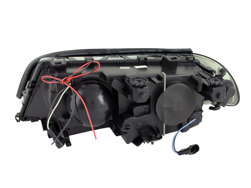 ANZO 2000-2003 BMW 3 Series E46 Projector Headlights with Halo and Black Housing