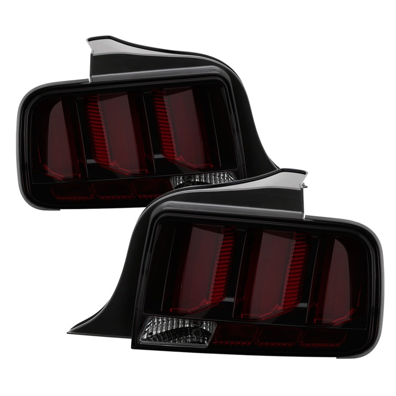 Spyder 05-09 Ford Mustang Smoke LED Tail Lights with Red Light Bar - Part Number: spy5086723