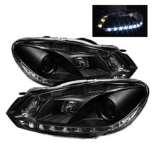 Load image into Gallery viewer, Spyder Volkswagen Golf/GTI 2010-2013 Projector Headlights with DRL - Black, Halogen Model (Part Number: PRO-YD-VG10-DRL-BK)