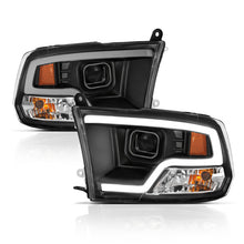 Load image into Gallery viewer, ANZO 09-18 Dodge Ram 1500 Plank Style Projector Headlights with Halo - Black