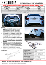 Load image into Gallery viewer, HKS HKSTUDIE Exhaust System for BMW G87 6MT - High-Performance Automotive Upgrade
