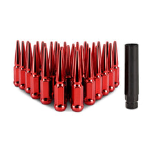 Load image into Gallery viewer, Mishimoto Steel Spiked Lug Nuts M14 x 1.5, 32-Piece Set in Red